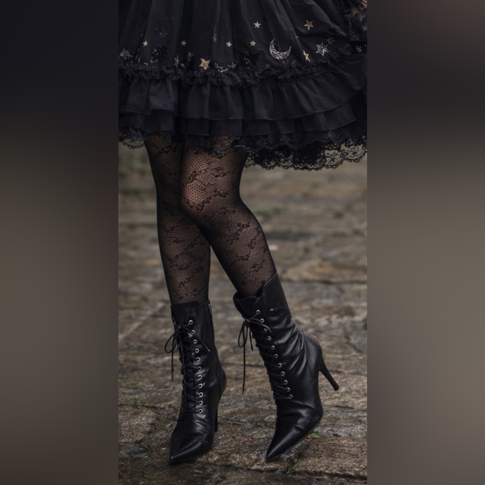 Gia Moretti leather pointed toe stiletto heel grommeted lace-up Boots Italian - Picture 16 of 17